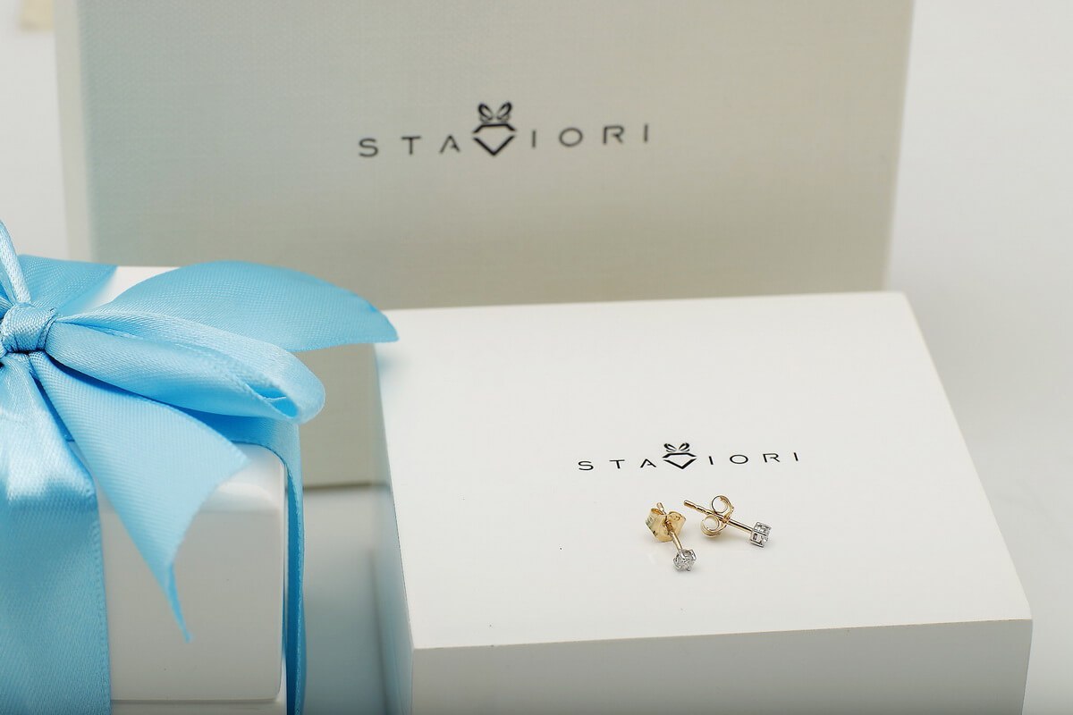 Emaga Złote kolczyki KXD2555 - Diament